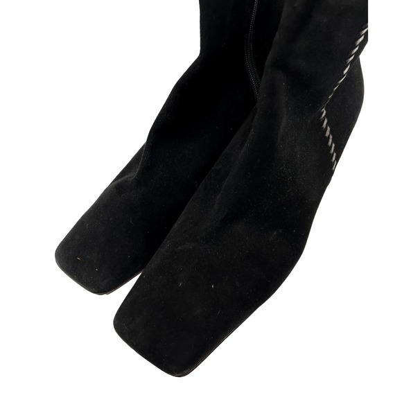 St. John Black Suede Ankle Bootie Size 10.5 Made in Italy EUC - Picture 4 of 13